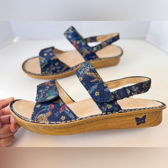 Alegria Shoes - Alegria Verona Blue Birdland Mosaic Strappy Comfort Summer Sandals Size 41